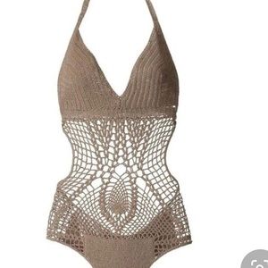 BCBG Maxazria Khaki Monokini Swim Suit
